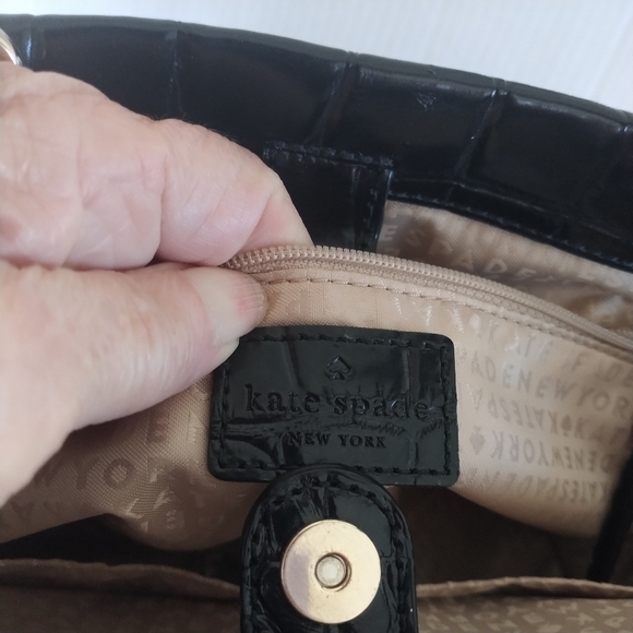 Kate Spade Ridgly Avenue Becky Ostrich Leather Black Bag - Picture 4 of 12